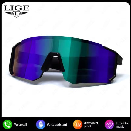 Lige Pro 1 AI sports glasses - Black frames, blue lenses