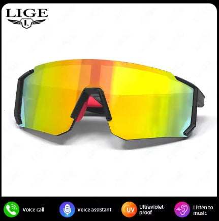 Lige Pro 1 AI sports glasses - Black frames, orange lenses