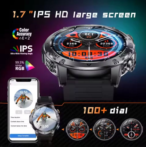 AK87 Smartwatch - Sort urkasse, orange silikoneplastrem