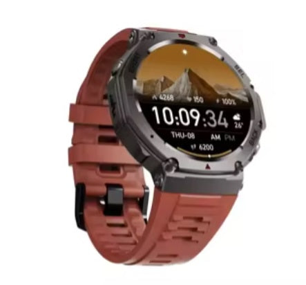AK87 Smartwatch - Sort urkasse, orange silikoneplastrem