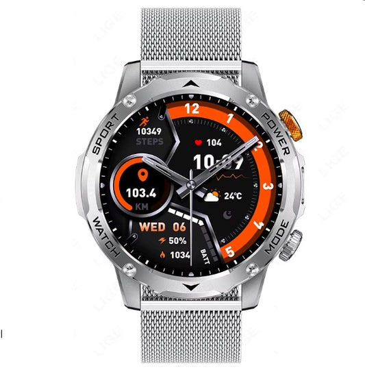 AK87 Smart klocka - Silver boett, silver armband textil