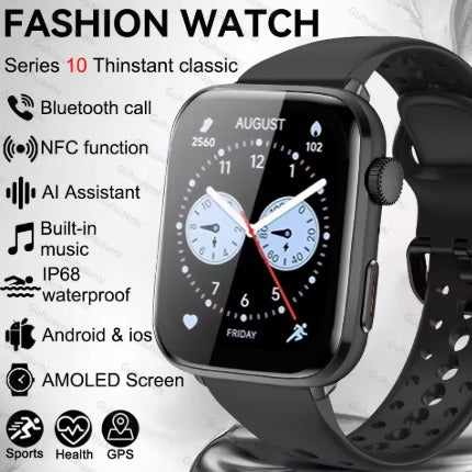 Xiaomi Series 10 Smart klocka - Svart boett, svart armband stål slät