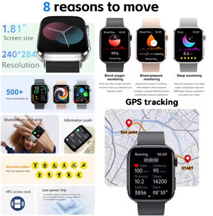 Xiaomi Series 10 Smart klocka - Svart boett, svart armband stål slät