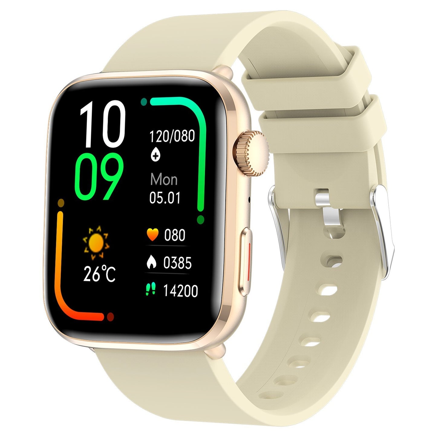 Xiaomi Series 10 nutikell - kuldne korpus, helekollane silikoonrihm