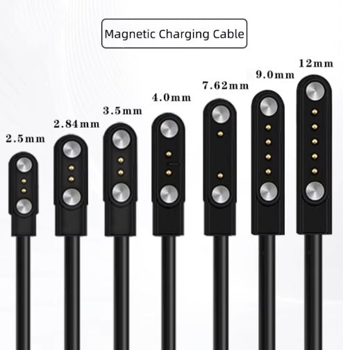 Universal magnetisk laddkabel - Svart, USB-A, 2,5-9,0mm 2 pin (standard)