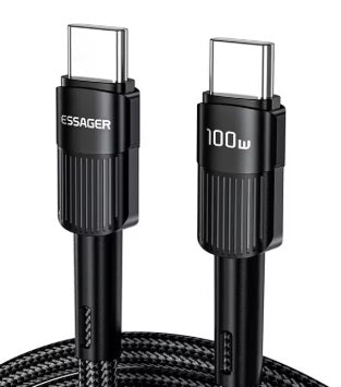 Universalus įkrovimo laidas 100 W USB-C į USB-C - juodas, 3,0 m
