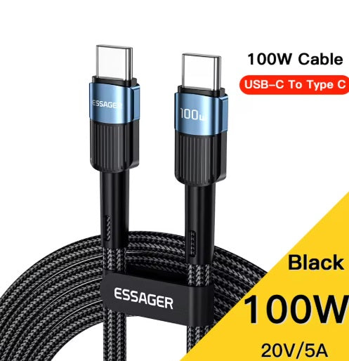 Universaalne laadimiskaabel 60W USB-C - USB-C - must, 1.0m