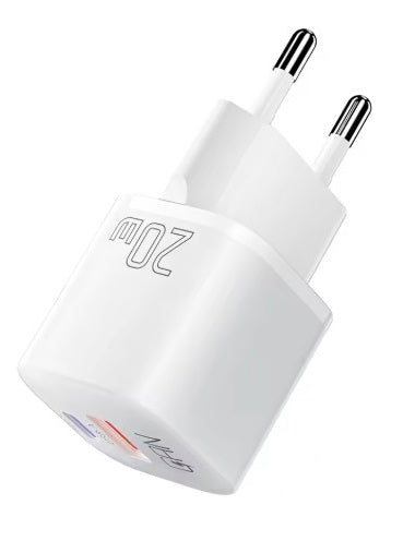 Universaalne laadija USB-A + USB-C, valge 20W -Shuko (EL pistik) - 2 tk pakis
