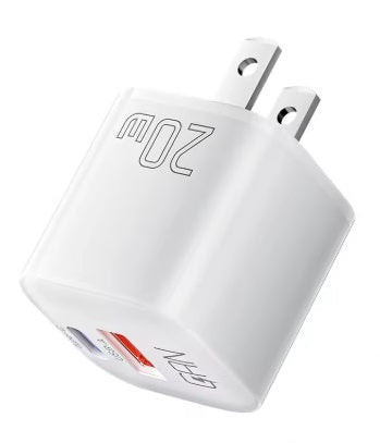 Universal laddare USB-A + USB-C, Vit 20W - Typ A (US-plugg) - 2-pack
