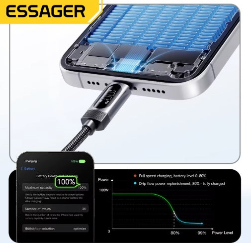 Spiralinis automobilio įkroviklio laidas USB-C į USB-C, juodas, 1,2 m, 60 W