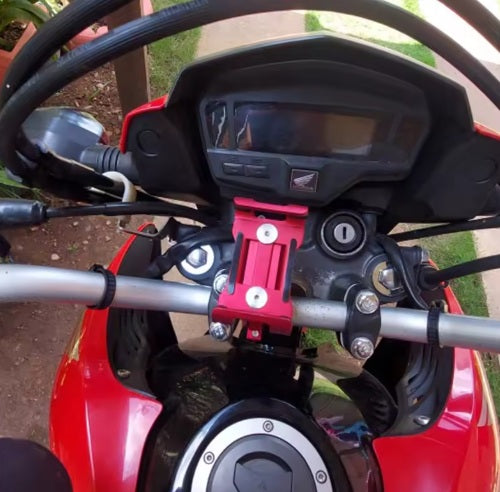 Mobiltelefonhållare för cykel/MC, roterbar 360° - Blå