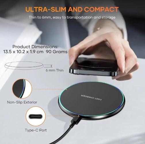 Cargador universal para coche USB-A + USB-C, gris, 89 W - Enchufe para coche de 12 V
