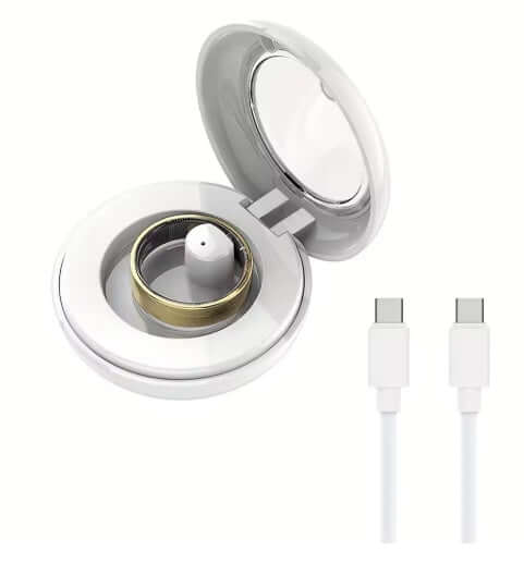 Dixsg Universal Charger for Smart Rings in white with USB-C cable, designed for convenience and compatibility.
