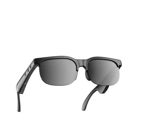 Lenovo 6K AI Glasses in black frames and lenses showcasing high-tech features and stylish design.