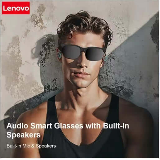 Lenovo Audio Smart Glasses with Built-in Speakers, stylish sunglasses for enhanced audio experience.