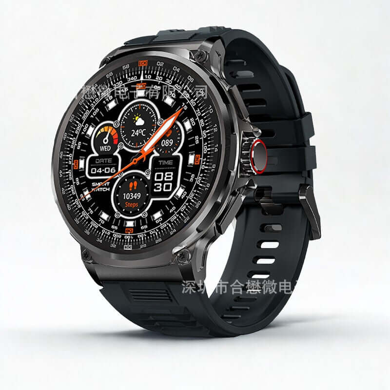 Lige BW0657 Smart Watch featuring a black case and black silicone strap, showcasing a large color display.