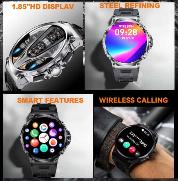 Lige BW0657 Smart Watch showcasing 1.85" HD display and smart features with a sleek design.