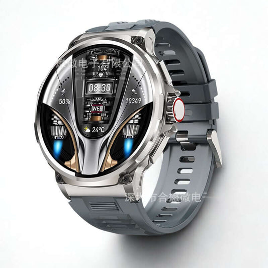 Lige BW0657 Smart Watch with black case and gray silicone strap, featuring a full-circle IPS color display.