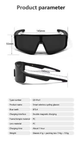 Lige Pro 1 AI Sports Glasses with white frames, blue lenses, designed for sports and outdoor activities.