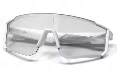 Lige Pro 1 AI Sports Glasses with white frames and grey lenses, ideal for outdoor sports activities.
