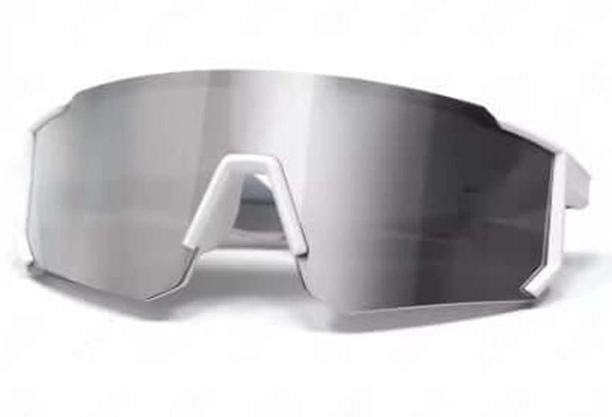 Lige Pro 1 AI sports glasses - White frames, silver lenses