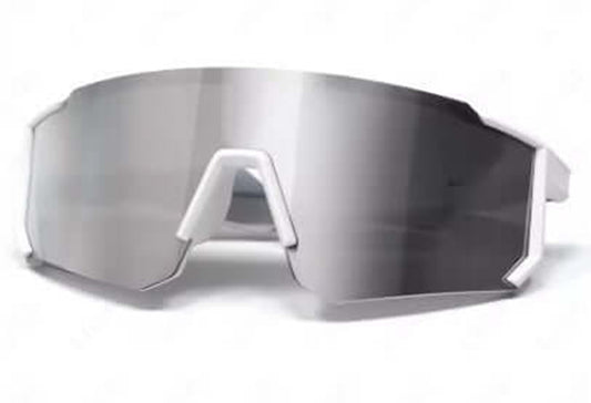 Lige Pro 1 AI sports glasses - White frames, silver lenses