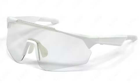 Lige Pro 2 AI Sports Glasses in white frames with light gray lenses for outdoor activities.