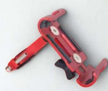 Non-Rotating Phone Holder for bicycle/motorcycle in red color, ensuring stability during rides.