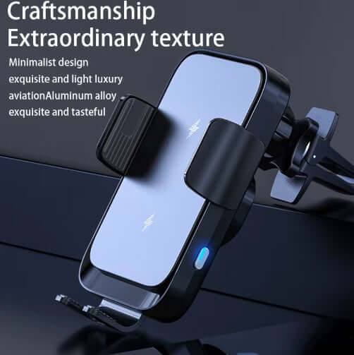 Mobile phone holder with charger 15W, featuring a minimalist design and USB-C cable included - Car Charger