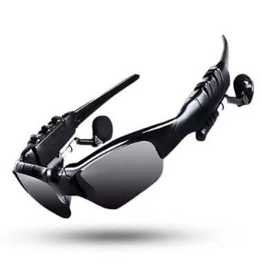 OnePlus AI Sports Glasses featuring black frames and black lenses, ideal for outdoor activities and hands-free music.