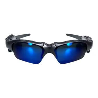 OnePlus AI Sports Glasses with black frames and blue lenses, perfect for outdoor activities and sports.