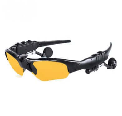 OnePlus AI Sports Glasses featuring black frames and yellow lenses for outdoor activities.