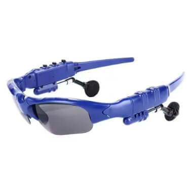 OnePlus AI Sports Glasses with blue frames and black lenses designed for outdoor activities and hands-free functionality.