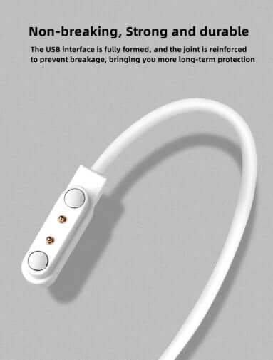 Close-up of a durable and non-breaking USB interface on a  Magnetic Charging Cable with reinforced joint, showcasing strength and long-term protection.