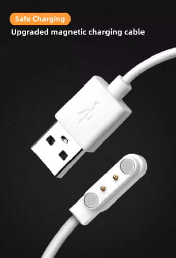 Magnetic Charging Cable with USB connector, safe charging and upgraded design for versatile device compatibility.