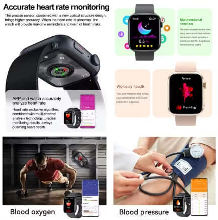 Xiaomi Series 10 Smart Watch features heart rate monitoring, blood oxygen, and blood pressure tracking for health management.