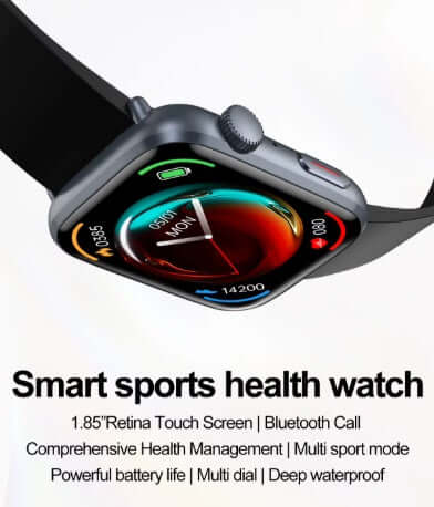 Xiaomi Series 10 Smart Watch showing 1.85-inch Retina touch screen and features for health management.